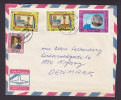 Jordan Airmail Mult Franked DAHIYAT 1982 Cover To NYBORG Denmark - Jordania