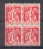 Belgique 339 ** Bloc De 4 - 1932 Ceres En Mercurius