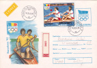 Canoë,rowing Registred Cover Stati.Olympic Games Barcelona 1992 Aditional Stamps! Romania. - Canoë