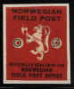 NORWAY 1943 WW2 FIELD POST NORSK FELTPOST ARMY CORPS FORCES IN EXILE LETTER-SEAL ON PIECE DARK RED TYPE 2 World War II - Plaatfouten En Curiosa