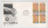 USA FDC 21-10-1966 In A Block Of 4 Great River Road Pine To Palms With Art Craft Cachet - 1961-1970