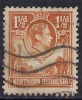 NORTHERN RHODESIA 1941 KGV1 1 1/2d BROWN USED SG 30 (117) - Northern Rhodesia (...-1963)