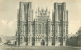 Britain – United Kingdom – West Front, Wells Cathedral Early 1900s Unused Postcard [P4549] - Wells