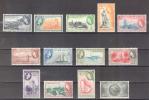 (S1268) BARBADOS, 1953-1957 (Queen Elizabeth II Issue). Complete Set . Mi ## 203-215. Mint Hinged* - Barbados (...-1966)