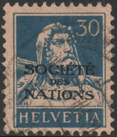 SVIZZERA 1924 FRANCOBOLLO DI SERVIZIO GUGLIELMO TELL SOPRASTAMPA 'SOCIETÉ DES NATIONS' C. 30 USATO / USED ◉ ZUMSTEIN 20 - Officials