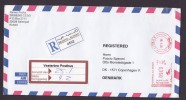 Kuwait Airmai Par Avion SALMIYA Registered Recommandée Einschreiben Meter Stamp Cover 2000 To Denmark - Koeweit