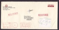 Egypt Egypte AMERICAN UNIVERSITY In CAIRO Airmail Registered Recommandée Einschreiben 1999 Meter Stamp Cover To Denmark - Storia Postale