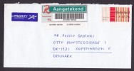 Netherlands Priority Prioritaire Label Registered Recommandée Einschreiben ATM / Frama Cover 2001 To Denmark - Covers & Documents