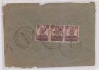 1/2A  Strip Of 3,  KG VI 1948, Commercial Cover From Tobacco Firm, Gwalior On India - Gwalior