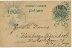 Uetersen Entier Postal 1899 Uetersen New Year 1900  To Hamburg - Uetersen