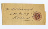 Great Britain: Small Preprinted One Penny Enveloppe, 1882 (?), To Doesburg Holland (arr. Cancel At Back) - Material Postal