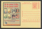 India 2008  IT IS YOUR LIFE CIGARETTES SMOKING Mahatma Gandhi ENGLISH LANG  Post Card #25075 Indien Inde - Umweltverschmutzung