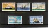 Timbre Mauritius  1976 " Bateaux Postaux "   Yt N° 415/419 - Maurice (1968-...)