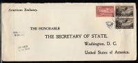 Consular Mail From Cuba To Washington D.c. From President Roosevelts Personal Collection Lot 328 - Briefe U. Dokumente