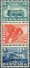 NE1111 Denmark 1947 The State-run Railway Train In One Hundred 3v MNH - Ongebruikt