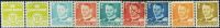 NE1126 Denmark 1952-62 Frederick The King Definitive Stamp 8v Mint Stamp+ 1v Used MNH - Ongebruikt