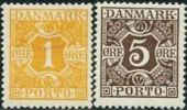 NE1134 Denmark 1922 DUE 2v MLH - Neufs