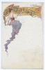 Belle Carte . La Prune. Femme Art Nouveau. Style Mucha Fleurs. Pub Mouton, Montpellier - Ante 1900