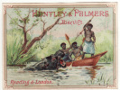 CHROMO Biscuits Huntley & Palmers Afrique Africains Fleuve Pirogue Rames Hippopotame Harpon - Sonstige & Ohne Zuordnung