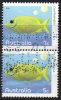 Australia 2010 Fishes Of The Reef 5c Coral Rabbitfish Vertical Pair Used - Gebruikt