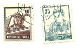 1955 - Romania 1384 + 1389 Ordinaria C723    ------ - Oblitérés