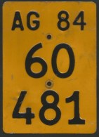 Velonummer Mofanummer Aargau AG 1984 - Number Plates