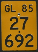 Velonummer Mofanummer Glarus GL 85 - Plaques D'immatriculation