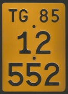 Velonummer Mofanummer Thurgau TG 85 - Number Plates