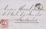 No 24 D Sur Lettre Oblitérée Genève Le 9 Fèvrier 1859 - Lettres & Documents