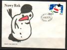 POLAND FDC 1988 NEW YEAR 1989 Art Painting Children´s Work Snowman - FDC