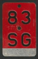 Velonummer St. Gallen SG 83 - Number Plates