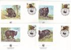 0212ba: WWF- Serie Aus Pakistan 1989: Der Kragenbär, 4- Teilige Serie Auf FDCs - Bären