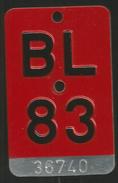 Velonummer Basel-Land BL 83 - Number Plates