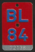 Velonummer Basel-Land BL 84 - Number Plates