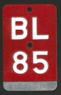 Velonummer Basel-Land BL 85 - Nummerplaten
