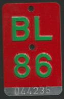 Velonummer Basel-Land BL 86 - Number Plates