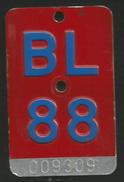 Velonummer Basel-Land BL 88 - Kennzeichen & Nummernschilder