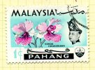 Malaya Pahang 1965 1c Sultan Sir Abu Bakar Flowers Definitive, Fine Used - Pahang