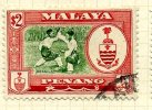 Malaya Penang 1960 Arms $2 Definitive, Fine Used - Penang