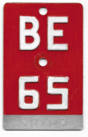 Velonummer Bern BE 65 - Plaques D'immatriculation