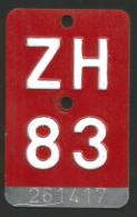 Velonummer Zürich ZH 83 - Plaques D'immatriculation