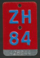 Velonummer Zürich ZH 84 - Plaques D'immatriculation