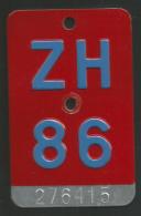 Velonummer Zürich ZH 86 - Plaques D'immatriculation