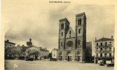 CPA 38 BOURGOIN LA PLACE DE L EGLISE - Bourgoin