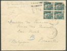 2Fr. Marianne De Gandon En Bloc De 4, Obl. Sc COLOMBES S/L. Du 4-1-1946 + Griffe GARENNES COLOMBES En Recommandé (fortun - Covers & Documents