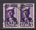 South Africa 1942 - 44  2d Bilingual Pair Used SG100 (D382) - Oblitérés