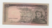 Portugal 20 Escudos 1964 VF++ CRISP Banknote P 16 - Portogallo