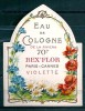 ETIQUETTE  REX´FLOR - EAU DE COLOGNE  DE LA RIVIERA - VIOLETTE - Labels