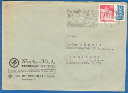 Deutschland; Bizone MiNr. 85 + Notopfer; Werbestempel Predigtstuhlbahn Bad Reichenhall 1950; Walter-Werke - Briefe U. Dokumente