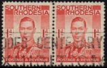 Southern Rhodesia - 1937 KGVI 1d Pair Used 'RHODES CENTENARY EXHIBITION' - Southern Rhodesia (...-1964)